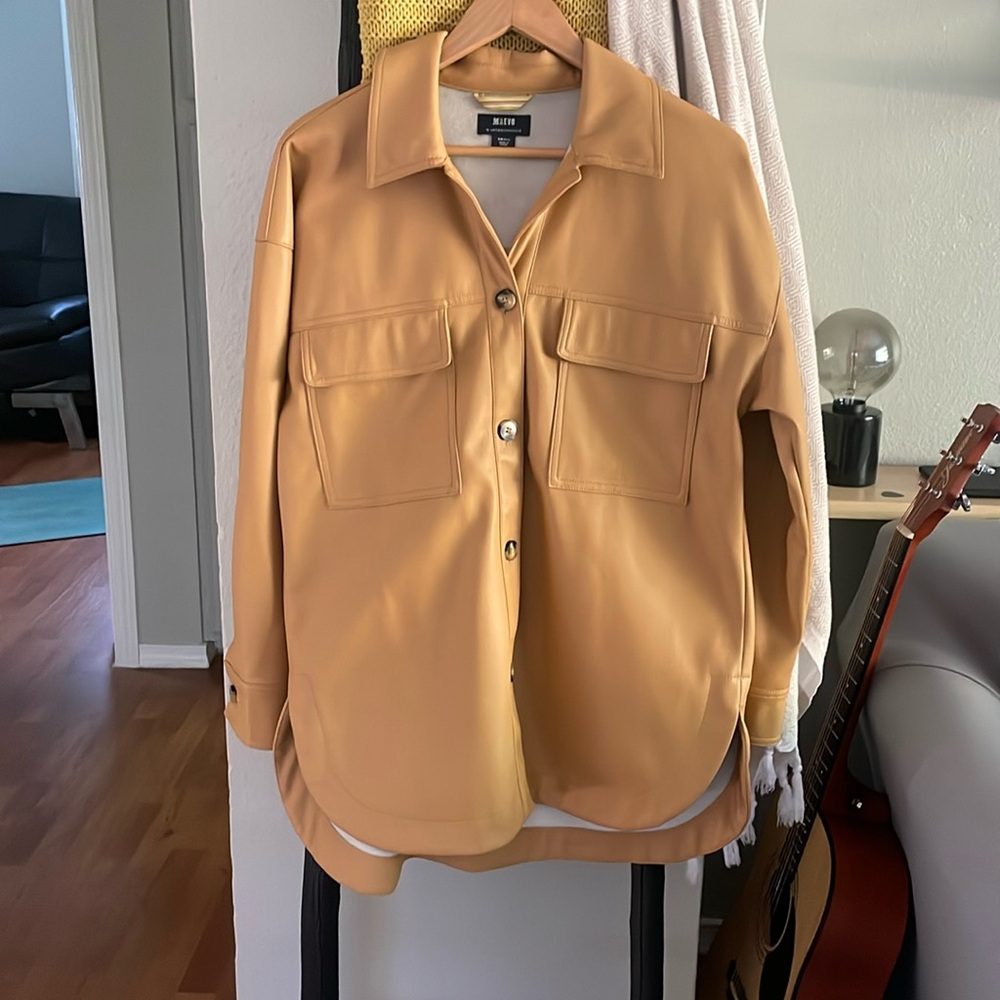 Anthropologie faux leather shacket